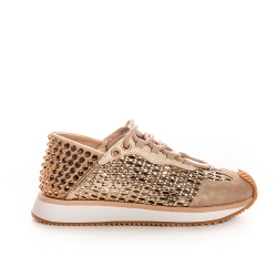 Woven Gold Designer Sneakers