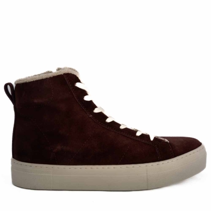 VOETTI Smokey-Red High-Top Zip-Up Sneakers