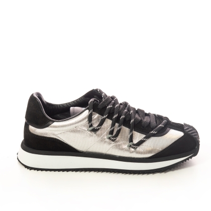 VOETTI Sleek Silver & Black Women's Sneakers