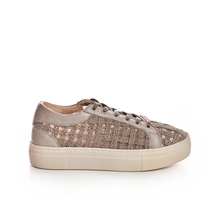 Woven Detail Leather Sneakers