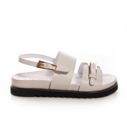 Women's Leaf Detail Leather Slides