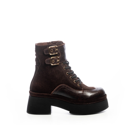 VOETTI Brown Platform Ankle Boot
