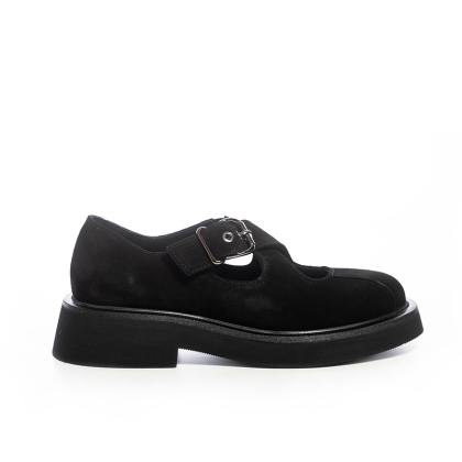 VOETTI Black Shoes With Thick Soles