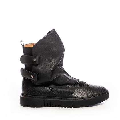 Black Leather High Boots