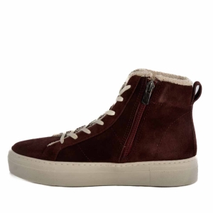 VOETTI Smokey-Red High-Top Zip-Up Sneakers