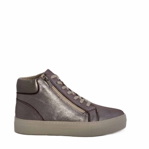 VOETTI Zip-Up High-Top Sneakers Glitter Pink