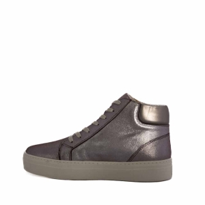 VOETTI Zip-Up High-Top Sneakers Glitter Pink