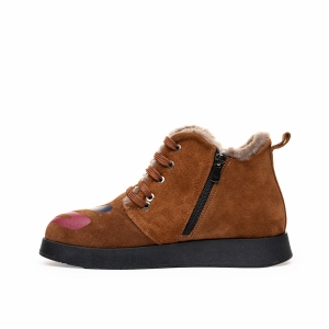 VOETTI Urban Style Brown Ankle Boots Letters