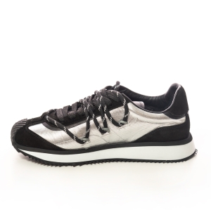 VOETTI Sleek Silver & Black Women's Sneakers