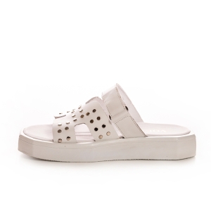 White Studded Leather Platform