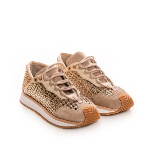 Woven Gold Designer Sneakers