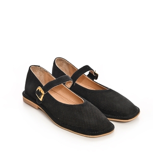 Black Suede Ballet Flats
