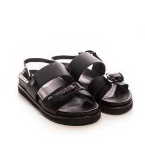 Women's Leaf Detail Leather Slides