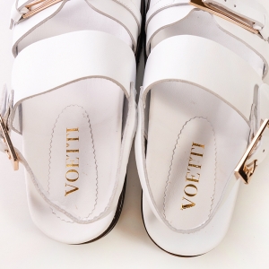 Women's Leaf Detail Leather Slides
