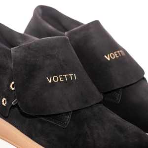 *   Voetti Black Suede Urban Style High Top Shoes