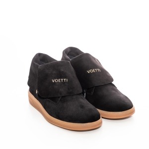 *   Voetti Black Suede Urban Style High Top Shoes