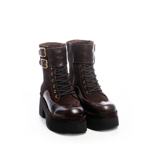 VOETTI Brown Platform Ankle Boot