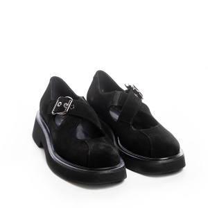 VOETTI Black Shoes With Thick Soles