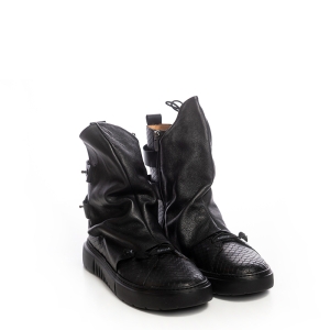 Black Leather High Boots
