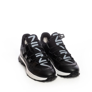Stylish Black Leather Sneakers