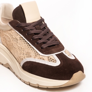 VOETTI Дамски Сникърси - Велур и Дантела