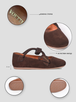 Brown Suede Voetti Ballet Flats