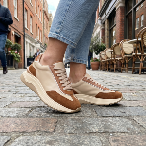 VOETTI Кожени маратонки кафяви и бежови - стил и комфорт в една обувка!