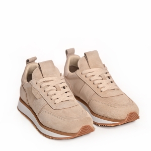 VOETTI Дамски бежови велурени маратонки